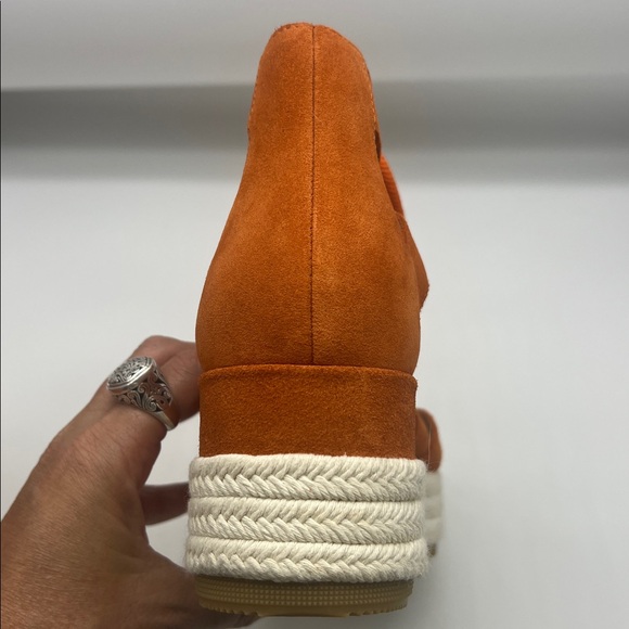 SOREL - Cameron Orange Suede Lace Up Lightweight Open Toe Platform Sandal SZ 9 - Picture 13 of 16